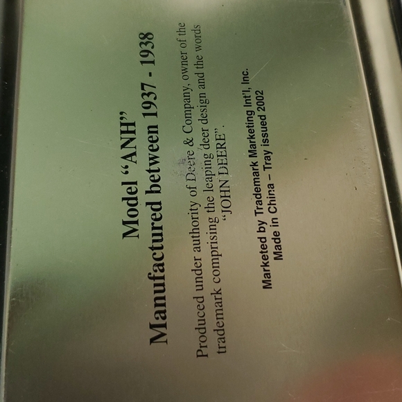 2002 John Deere Metal Tin Tray VTG Moline ILL. Country Farm Tractor Mini - Picture 9 of 9